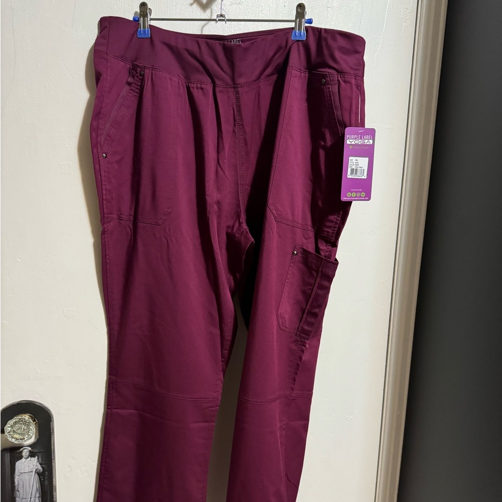 Purple Label scrubs, new pants with tag, size XL in Wine color (red/burgundy)